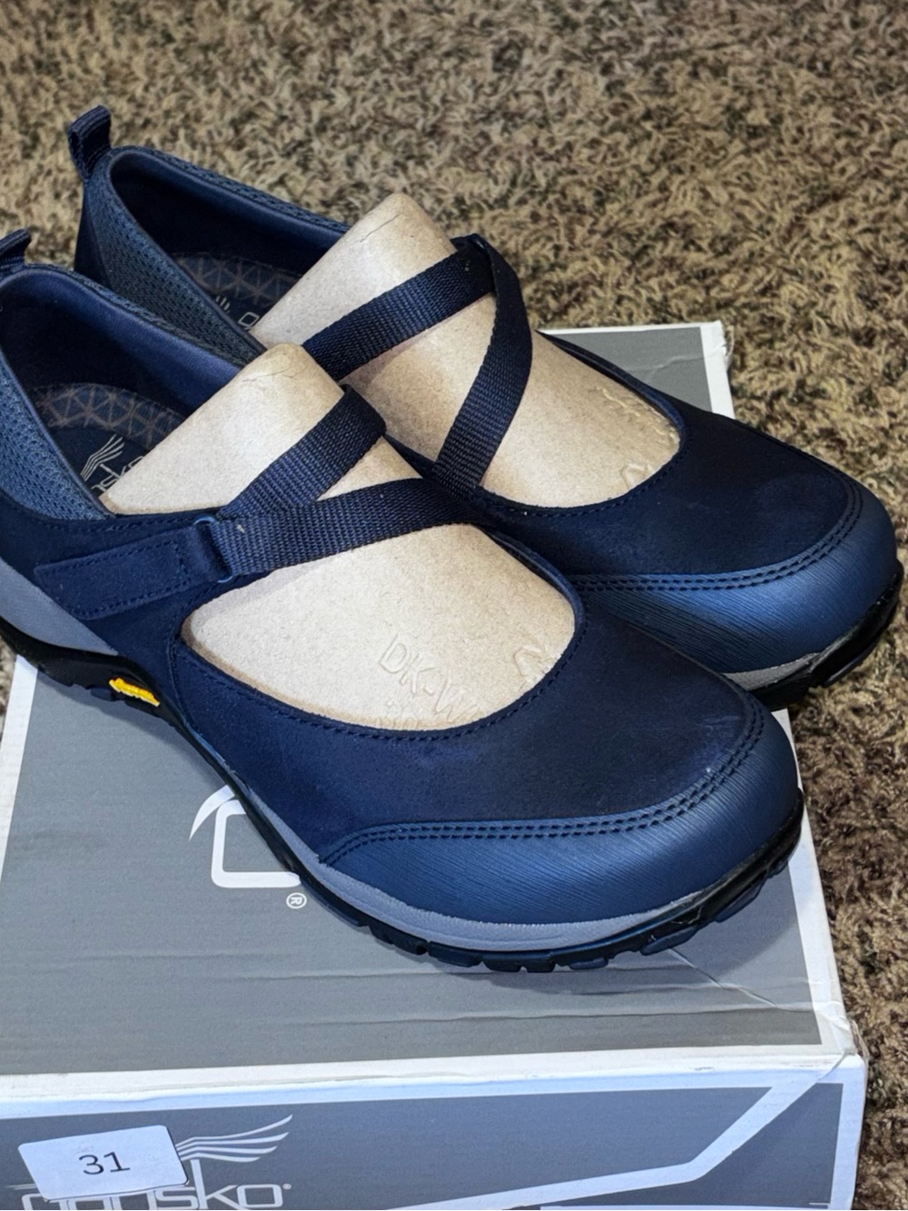 Dansko Women's Primrose Flats Navy Burnished Suede Size 40 9.5-10 New Mary Jane